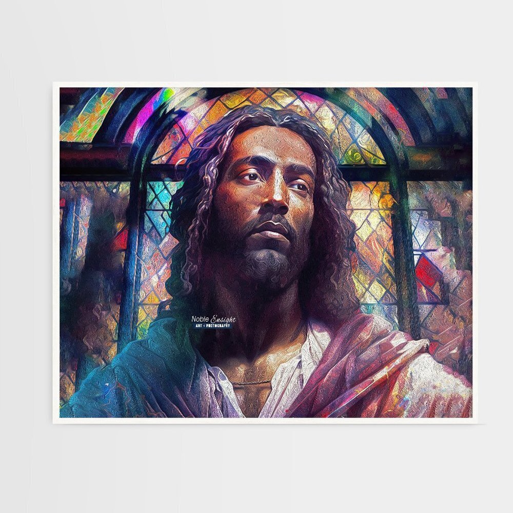16x20 Jesus Stained Glass‎ Wall Art Watercolor Oil Painting Poster - Picture 7 of 7